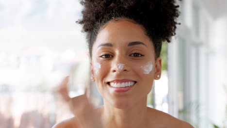 Black-woman,-beauty-and-skincare-cream-for-natural