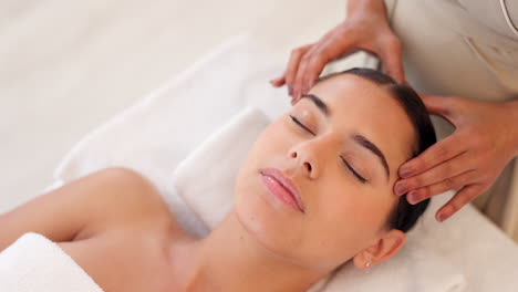 Spa,-head-massage-and-calm-woman-enjoying
