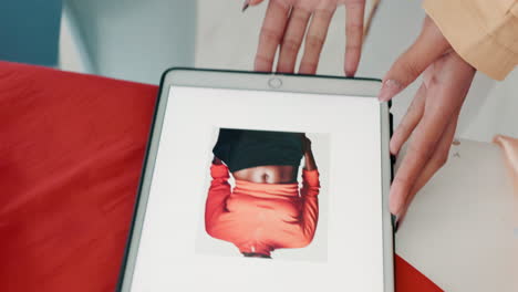 Collaboration,-design-and-fashion-digital-tablet