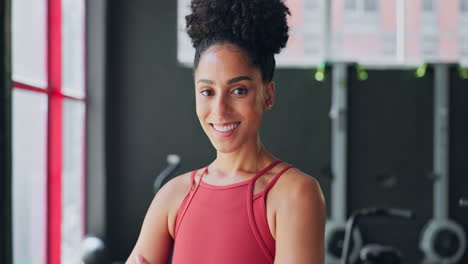 Black-woman,-gym-personal-trainer