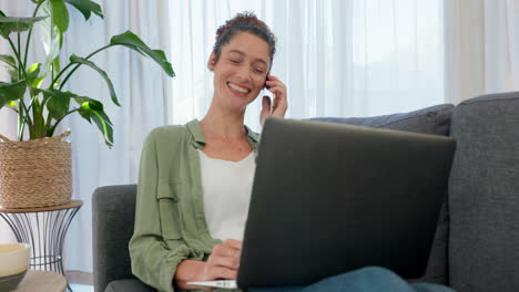 Relax,-phone-call-and-laptop-with-woman-on-sofa
