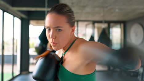 Boxing-pov,-fitness-and-sport-with-woman