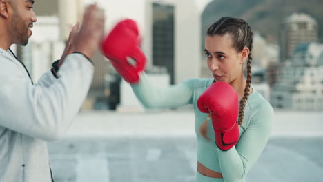 Woman,-boxing-and-coach-training