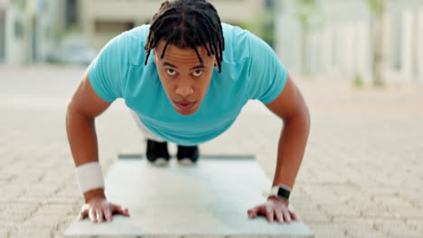 Push-up,-black-man-and-city-fitness