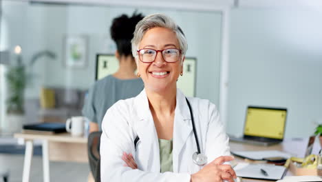Healthcare,-arms-crossed-and-doctor-with-computer