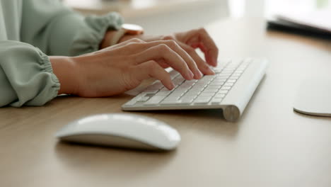 Closeup-woman,-office-and-typing-keyboard