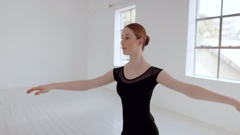 Ballet-dancer,-training-and-in-studio