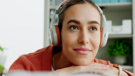 Headphones,-relax-and-woman-listening-to-music