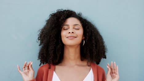 Relax,-Retrato-Y-Zen-Mujer-Negra-En-Meditación