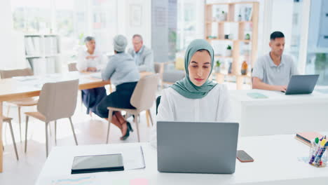 Creative-muslim-woman,-laptop