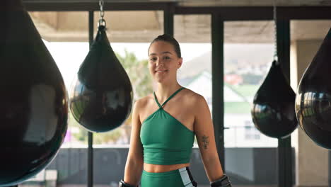 Woman,-boxer-and-portrait-smile-for-fitness