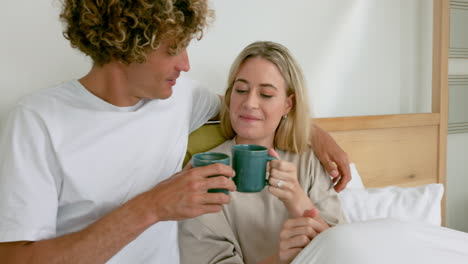 Love,-couple-in-bed-and-coffee-in-morning