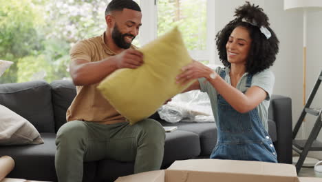Box,-property-or-black-couple-moving-into-new-home