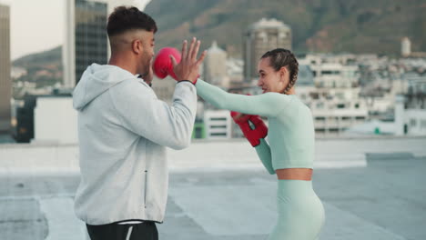 Fitness,-couple-and-boxing-in-the-city-for-sport