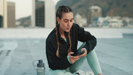 Phone,-exercise-and-woman-on-social-media