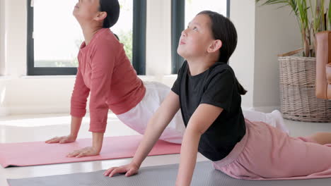 Fitness,-family-and-asian-yoga-by-mother