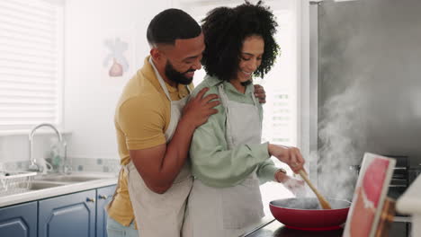 Cooking,-food-and-young-couple-in-kitchen