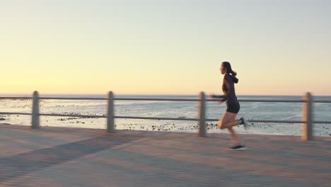 Running,-cardio-and-woman-at-promenade-during