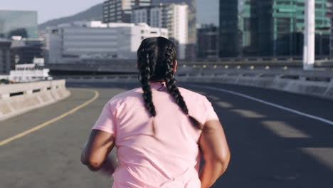 Fitness,-health-and-overweight-woman-in-a-road