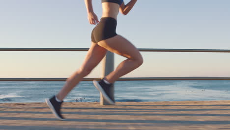 Legs,-woman-runner-and-running-at-beach