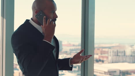 CEO,-businessman-and-phone-call-at-window