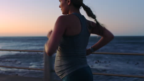 Running,-exercise-and-pregnant-woman-on-sea
