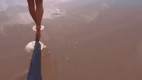 Feet,-walking-and-water-with-a-woman-legs