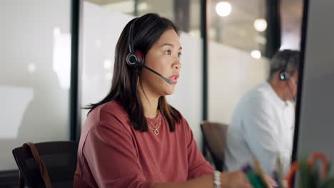 Call-center,-woman-and-phone-call