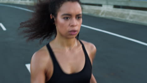 Focus,-running-and-black-woman