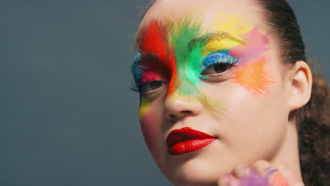 Beauty,-face-paint-and-aesthetic-woman-with-color