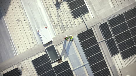 Solar-energy,-drone-and-construction-workers