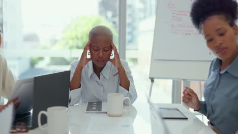 Stress,-headache-and-professional-black-woman