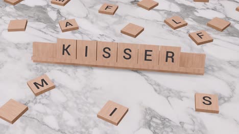 Kisser-Wort-Auf-Scrabble
