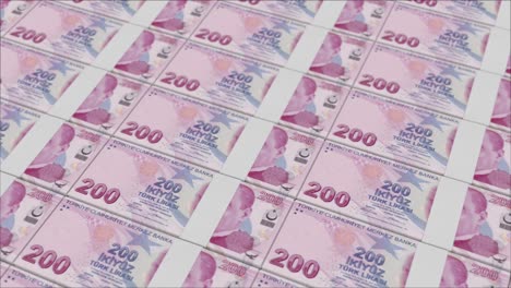 200-Türkische-Lira-Banknoten-Werden-Von-Einer-Geldpresse-Gedruckt