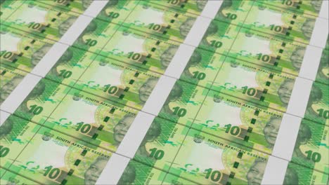 10-Billetes-De-Rand-Sudafricano-Impresos-Por-Una-Prensa-Monetaria