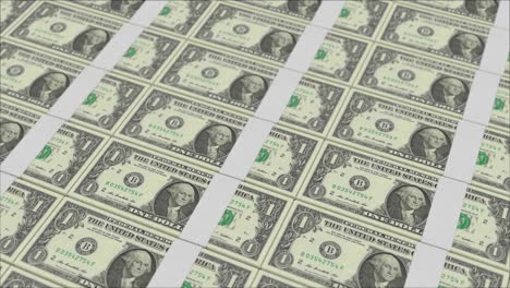 Impresión-De-Billetes-De-1-Dólar-Mediante-Una-Prensa-De-Dinero