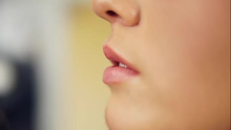 Close-Up-view-of-a-professional-makeup-artist's-hand-finishing-lips-makeup-working-in-beauty-fashion-industry.-Close-Up-view-of-and