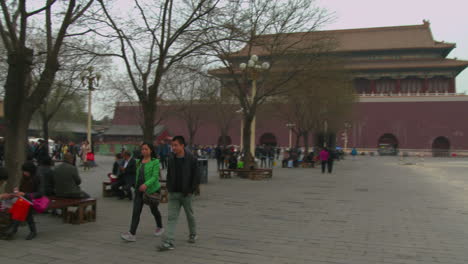 Toma-De-Establecimiento-De-La-Ciudad-Prohibida-En-Beijing,-China