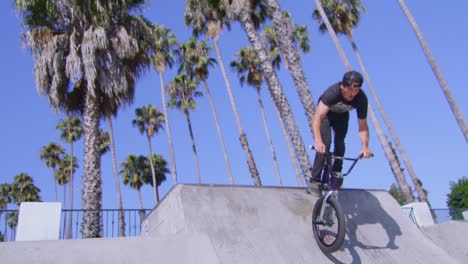 A-BMX-bike-rider-executes-a-high-jump-at-a-skatepark