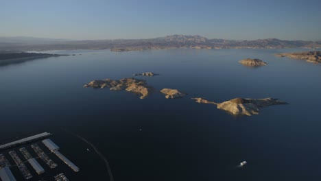 Luftaufnahme-Der-Inseln-In-Lake-Mead-In-Der-Nähe-Des-Hoover-Staudamms