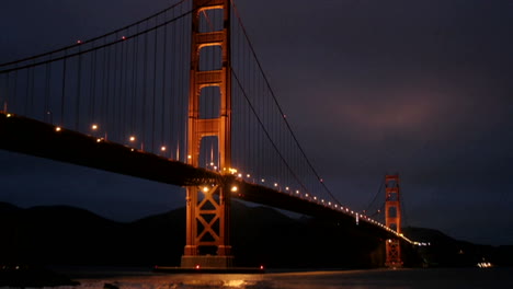 San-Francisco's-Golden-Gate-Bridge-is-illuminated-in-a-darkening-sky
