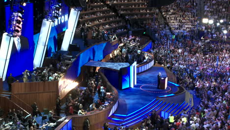 A-Pan-To-A-Wide-Shot-Of-The-Pepsi-Center-As-Former-President-Bill-Clinton-Addresses-The-Crowd-On-The-Positive-Features-Of-Presidential-Nominee-Barack-Obama