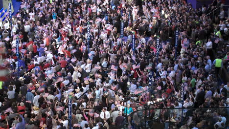 The-Crowd-At-Pepsi-Center-Gives-Former-President-Bill-Clinton-A-Standing-Ovation-As-They-Wave-Flags-And-Cheer-During-The-Democratic-National-Convention