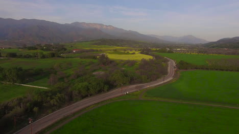 Aerial-Over-The-Farms-And-Agricultural-Fields-Of-Ojai-Valley-California-1