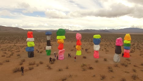Aerial-Shot-Over-Seven-Mountains-Art-Installation-By-Ugo-Rondinone-In-The-Nevada-Desert-Near-Las-Vegas-1