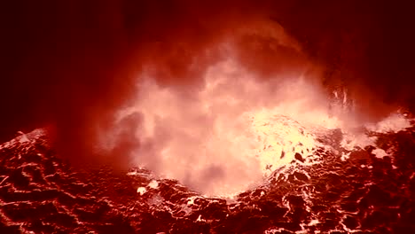 Der-Spektakuläre-Vulkan-Nyiragongo,-Der-Nachts-In-Der-Demokratischen-Republik-Kongo-Ausbricht,-Lässt-Das-Feuer-Der-Hölle-Erahnen