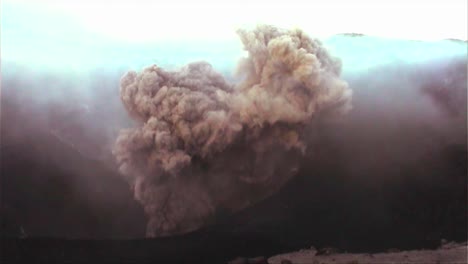 Handheld-shot-of-a-volcano-erupting