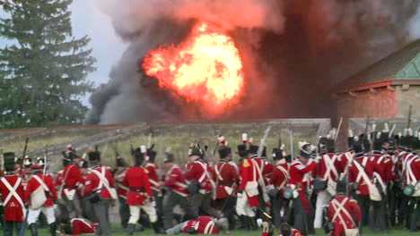 Men-fight-on-the-battlefield-and-from-ships-in-this-television-style-reenactment-of-the-War-of-1812