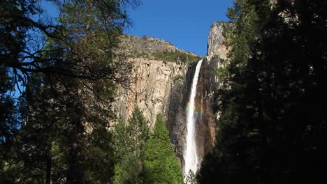 Longshot-Of-Bridal-Veil-Falls-In-Yosemite-National-Park-California