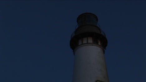 A-Wormseye-View-Of-Functioning-Lighthouse-At-Night